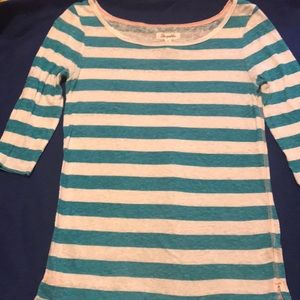 Aeropostale teal and white striped blouse.